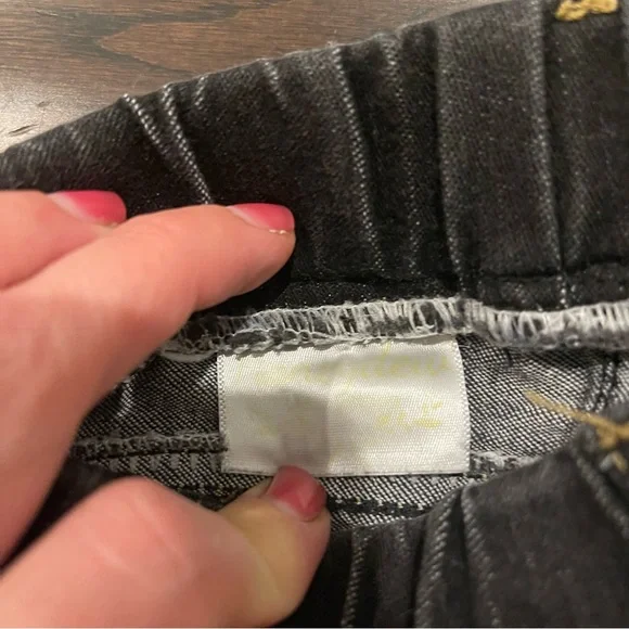 Kids Black Jeans with Snow-girl Embroidered Cuffs Distressed Hem Size 2T - Picture 3 of 6